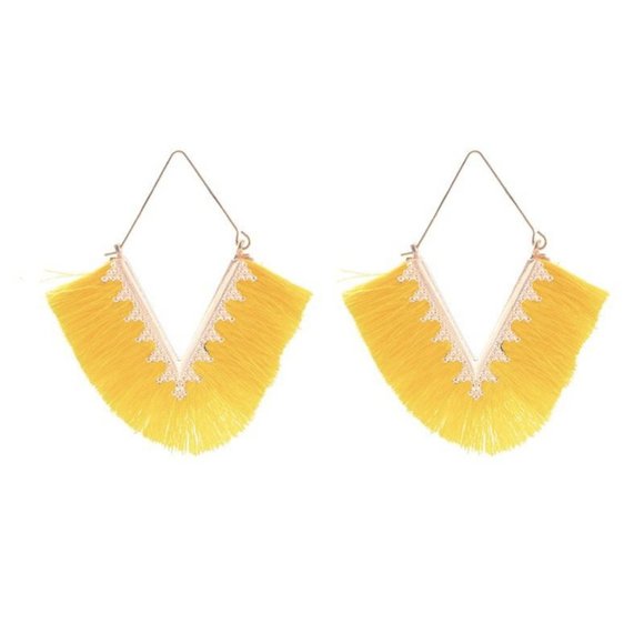 Jewelry - 💛 Yellow V-Shaped Gold Hoop Earrings